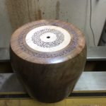 Large Hollow vessel with pierced inlaid top
