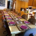 Poplar dining table in use