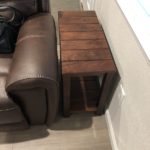 Narrow walnut end table